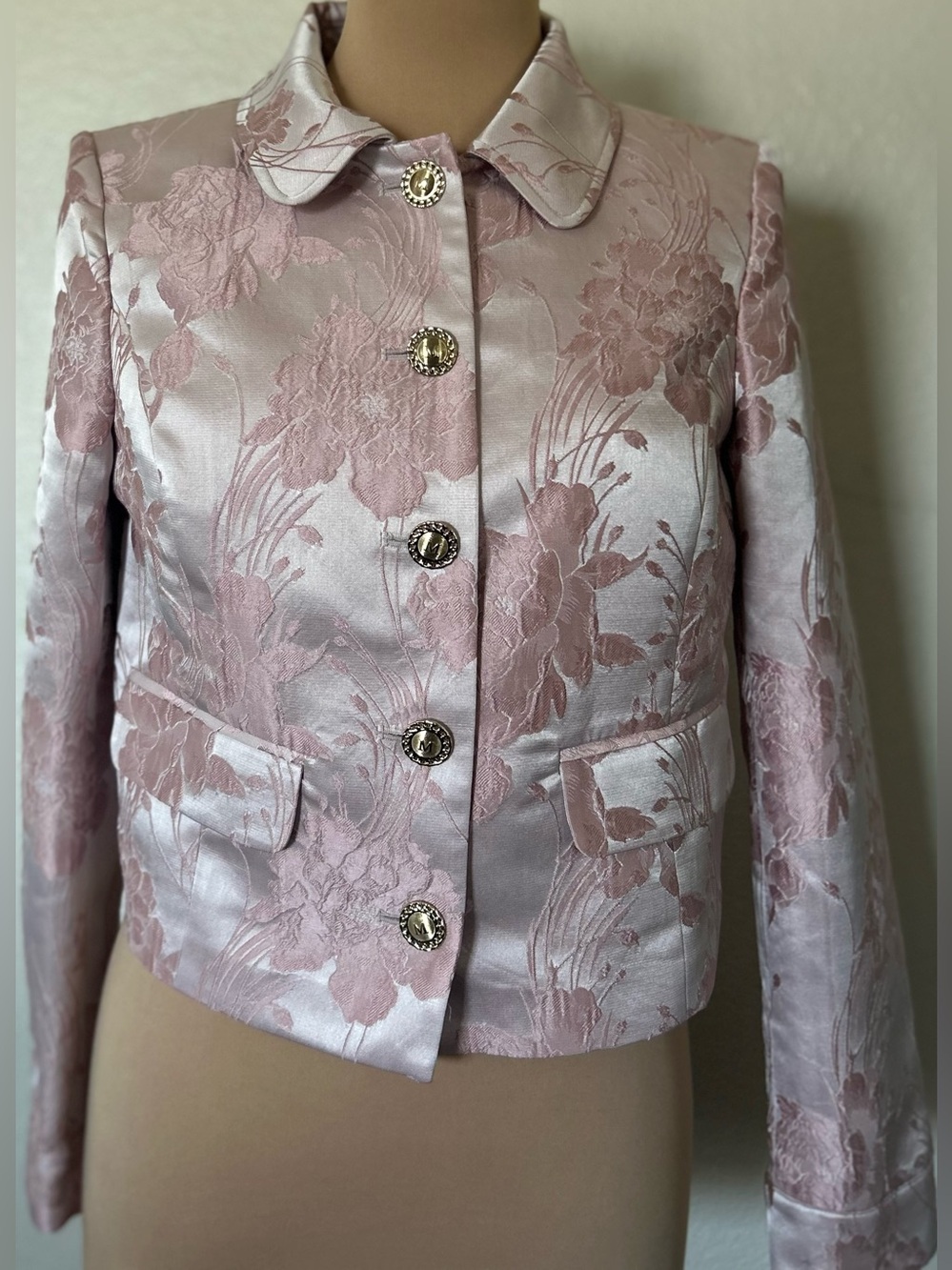 Guess by Marciano Pink Floral Jacquard Blazer